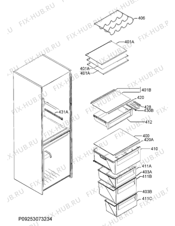 Взрыв-схема холодильника Aeg RCB63727OX - Схема узла Internal parts